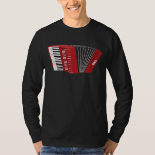 Camiseta Red Piano Accordion Design Para Acordeonista De Mú