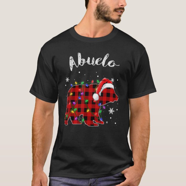Camiseta Red Plaid Abuelo Bear Matching Family Christmas Pa (Frente)