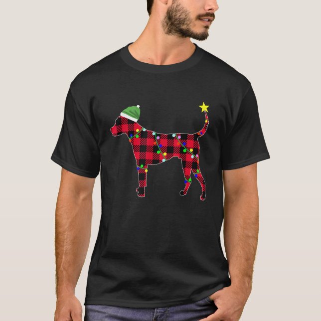 Camiseta Red Plaid Buffalo Dog Pajama Christmas Gift Men Wo (Frente)