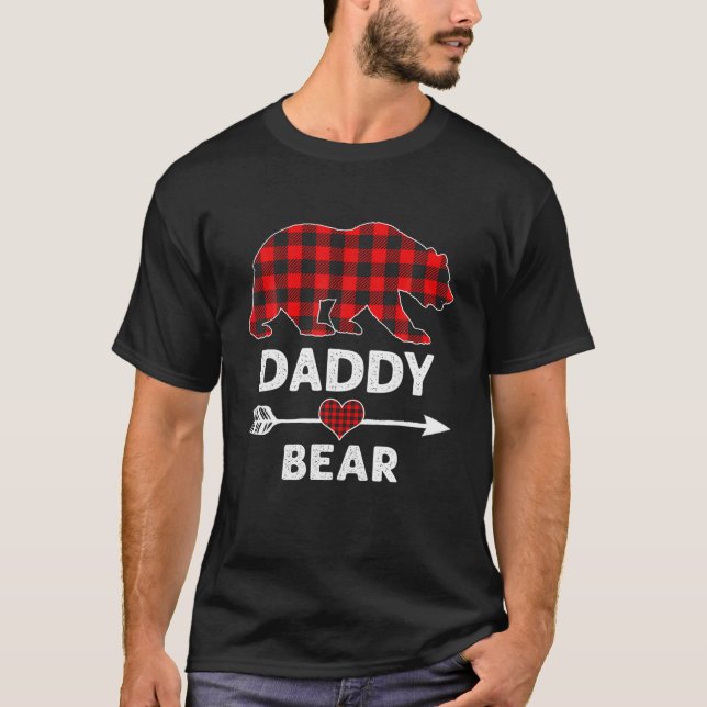 Camiseta Red Plaid Daddy Bear Buffalo Matching Family Pajam (Frente)