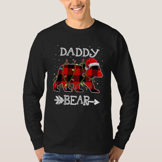Camiseta Red Plaid Daddy Bear Christmas Santa Family Matchi (Frente)