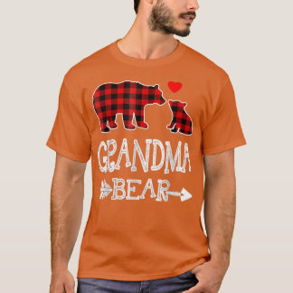 Camiseta Red Plaid Grandma Bear Christmas Pajama Matching F