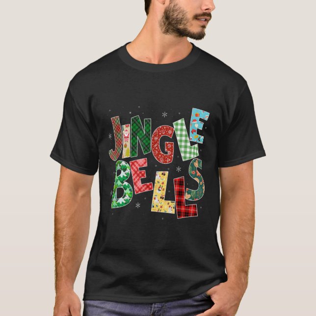 Camiseta Red Plaid Jingle Bells Christmas Matching Family P (Frente)