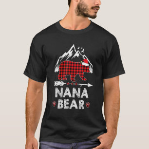 Camiseta Red Plaid Nana Bear Christmas Pajama Matching Fami