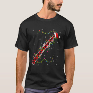 Camiseta Red Plaid Oboe Christmas Lights Pajama Matching