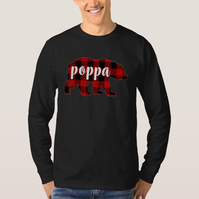 Camiseta Red Plaid Poppa Bear Matching Family Buffalo Chris (Frente)