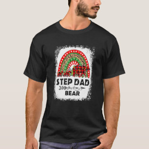 Camiseta Red Plaid Step Dad Bear Christmas Rainbow Pajama M
