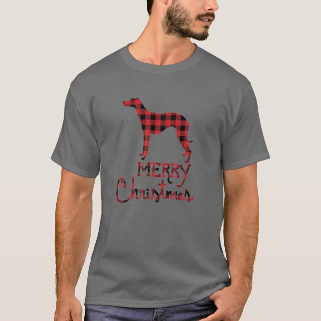 Camiseta Red Plaid Whippet Dog Lover Christmas Matching Fam (Frente)
