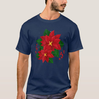 Camiseta Red Poinsettia Natal Xmas Poinsettia Flor P