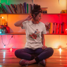 Red Poinsettia Pine Cone Bird Feliz Natal