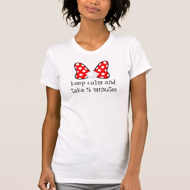 Camiseta Red polka dots vibrant Ribbon (Frente)