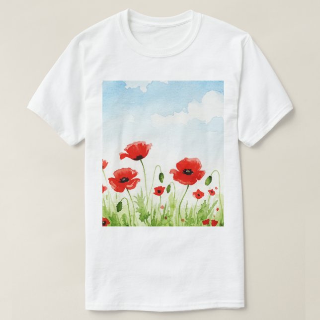 Camiseta Red poppies (Frente do Design)