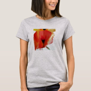 Camiseta Red Poppies aquarela arte floral moderna