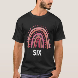 Camiseta Red Rainbow 6 Birthday Seis Anos 6 Bday 1