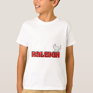 Camiseta Red Raleigh com lobo uivante