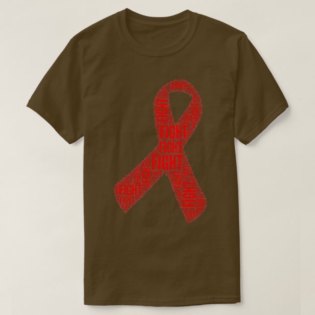 Camiseta Red Ribbon Fight HIV AIDS Awareness Premium  (Frente do Design)