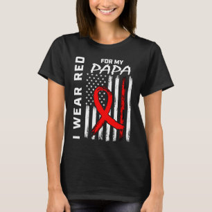 Camiseta Red Ribbon Papa Doença Cardíaca Sensibilização Ame