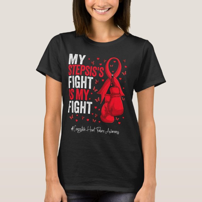Camiseta Red Ribbon Stepirmã Congestive Heart Awa (Frente)