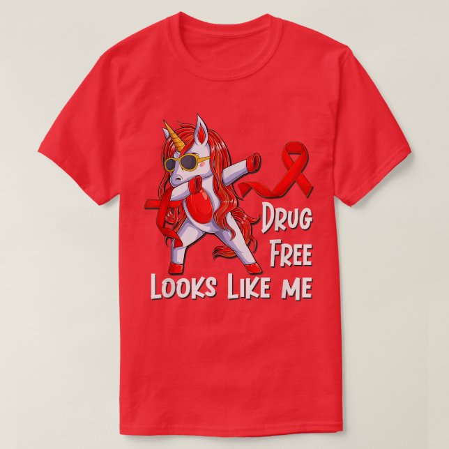 Camiseta Red Ribbon Week Drug Free Looks Like This 27234922 (Frente do Design)