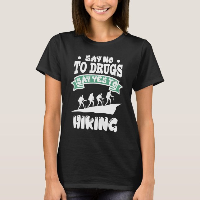 Camiseta Red Ribbon Week Say No To Drugs Say Yes To Hiking  (Frente)