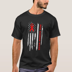 Camiseta Red Ribbon Week Vintage Bandeira Americana em Difi