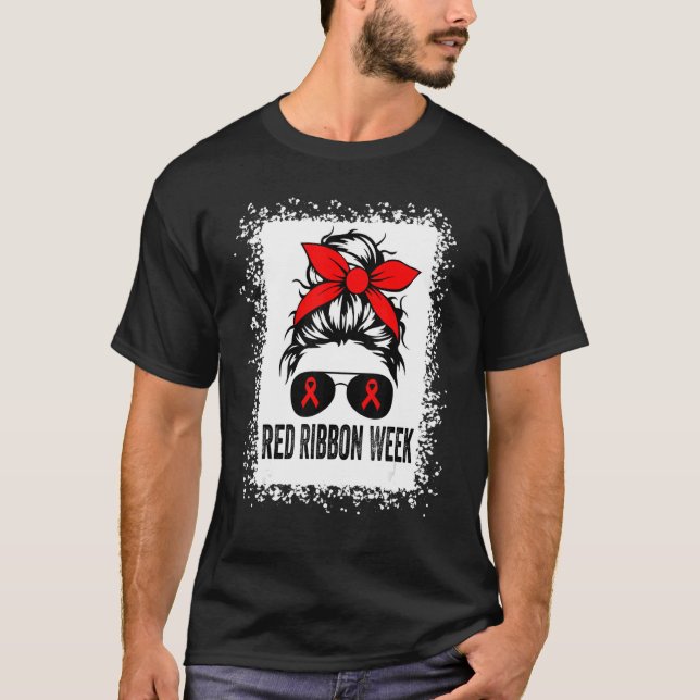 Camiseta Red Ribbon Week  We Wear Red Ribbon Week Awareness (Frente)
