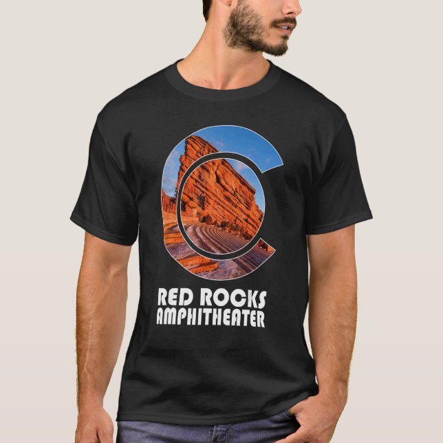 Camiseta Red Rocks Amphitheater concertos do Morrison Color (Frente)