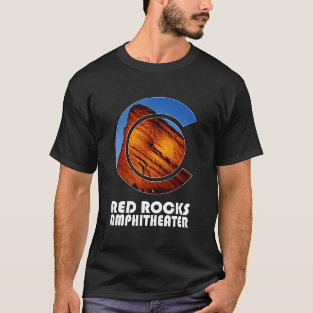 Camiseta Red Rocks Amphitheater concertos do Morrison Color (Frente)