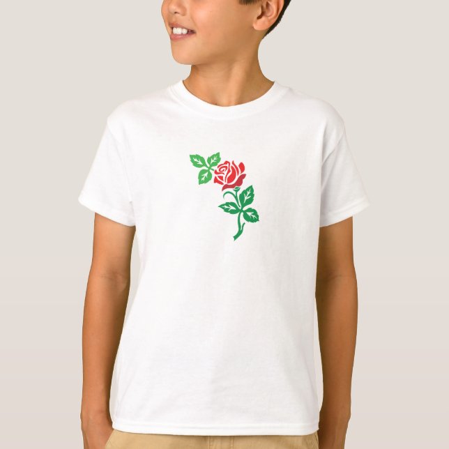 Camiseta Red Rose Flower Design – Classic Floral Beauty (Frente)