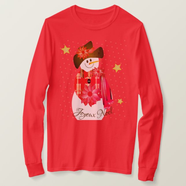 Camiseta Red Snowman Cute (Frente do Design)