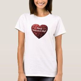 Camiseta Red Sparkles Heart Happy Valentine Day Personalize