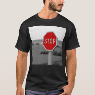 Camiseta Red Stop Road Sinal de fotografia minimalista