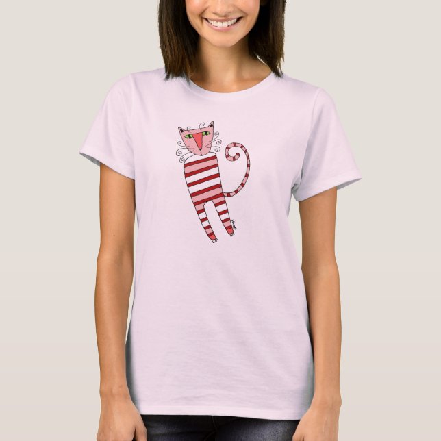 Camiseta Red Stripes PJ CAT - t-shirt (Frente)