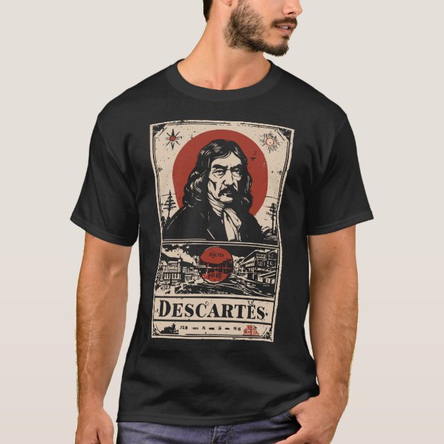 Camiseta Red Sun Descartes | Retrato de Filosofia (Frente)