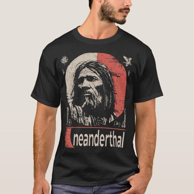 Camiseta Red Sun Neandertal | Arte Ancestral Antiga (Frente)