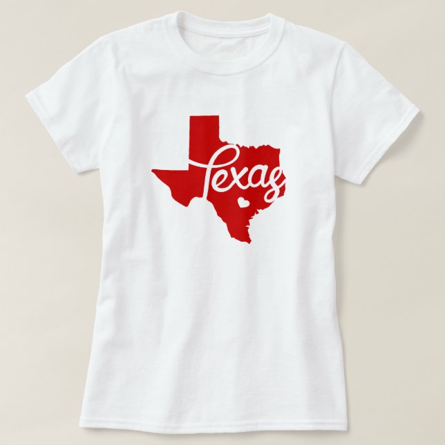 Camiseta Red Texas Heart (Frente do Design)