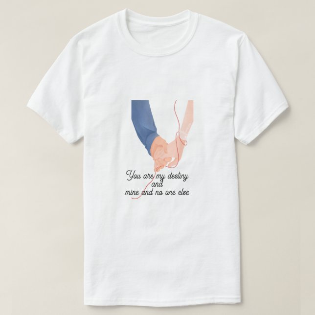 Camiseta Red Thread of Fate - Soulmate Hand-Holding Love Ar (Frente do Design)