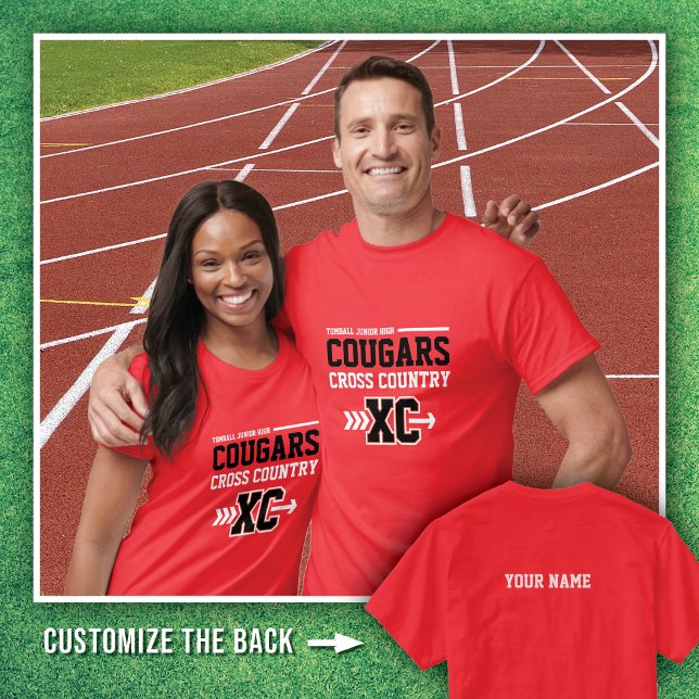 Camiseta Red Tomball Jr. High Cougars Cross Country (Criador carregado)