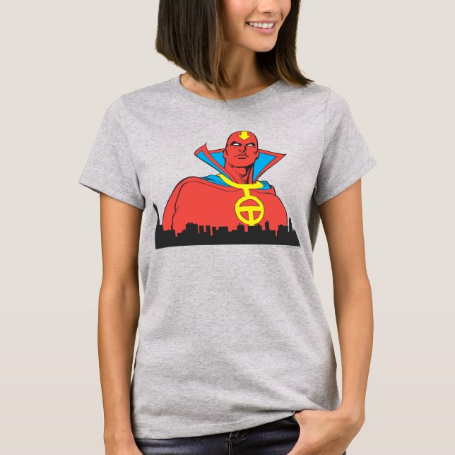 Camiseta Red Tornado Atrás da Cityscape (Frente)