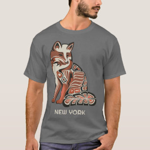 Camiseta Red Tribal Da Nova York - Trabalho de arte Nativa