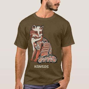 Camiseta Red Tribal Do Kansas Native American Trabalho de a