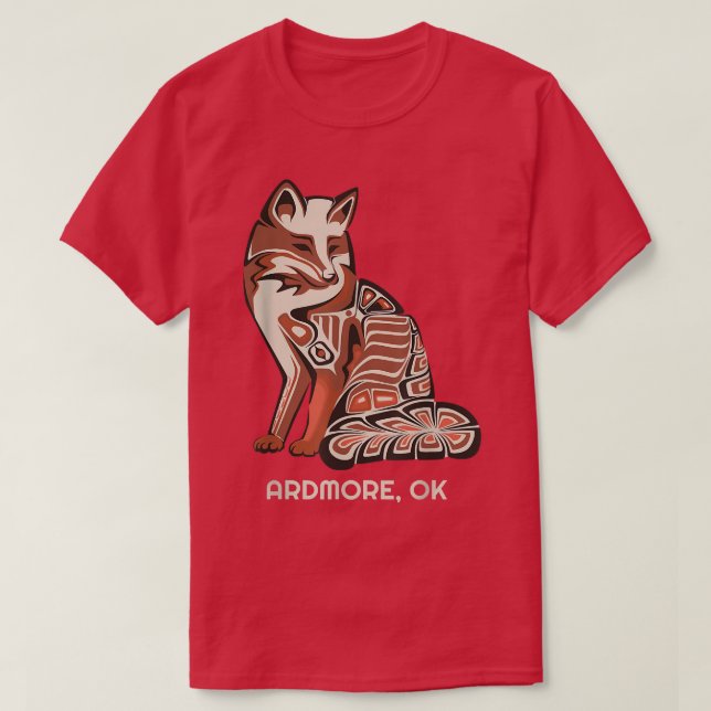 Camiseta Red Tribal Fo Ardmore OK Native American Trabalho  (Frente do Design)
