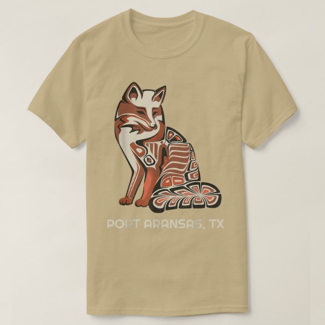 Camiseta Red Tribal Fox ArKansas - Trabalho de arte Nativo  (Frente do Design)