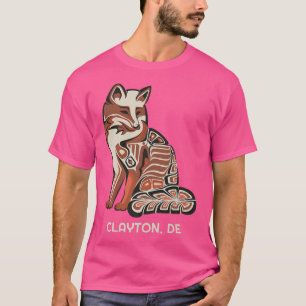 Camiseta Red Tribal Fox Clayton - Trabalho de arte Nativa A