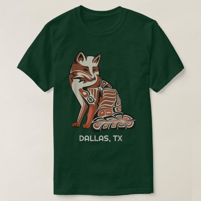 Camiseta Red Tribal Fox Dallas Native American Trabalho de  (Frente do Design)
