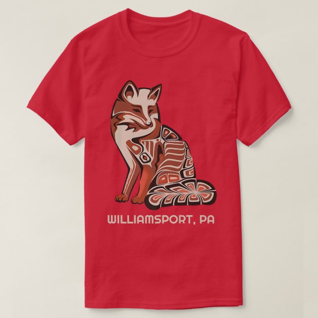 Camiseta Red Tribal Fox Williamsport (Frente do Design)