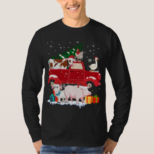 Camiseta Red Truck Feliz Animais de Natal Adora Farme de Fa