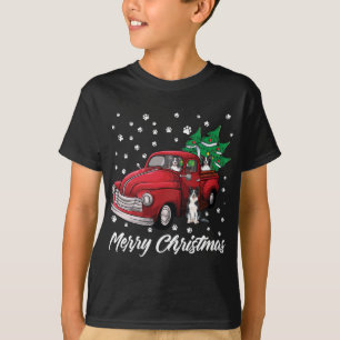 Camiseta Red Truck Feliz Fronteira de Árvore de Natal Colli