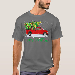 Camiseta Red Truck Feliz German shepherd de Árvore de Natal