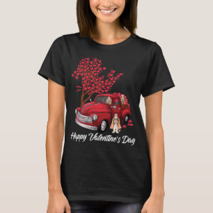 Camiseta Red Truck Happy Valentines Day Basset